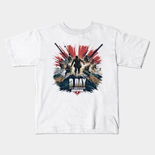 D Day 80th Anniversary Painting Splash Kids T-Shirt